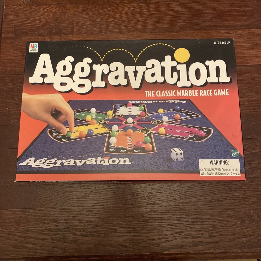 VINTAGE Aggravation Classic Marble Board Game Milton Bradley 1999 COMPLETE